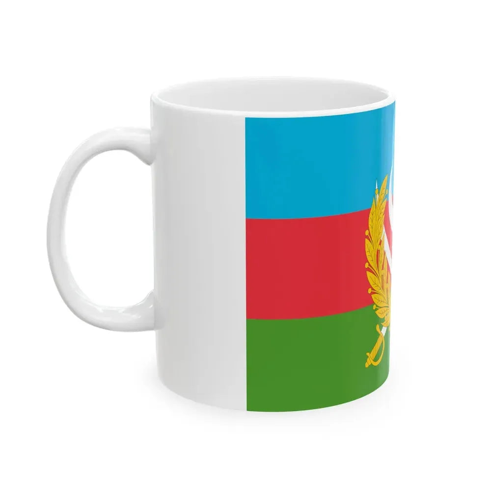 Flag of Azerbaijani Land Forces (Azerbaijan) White Coffee Mug - Go Mug Yourself