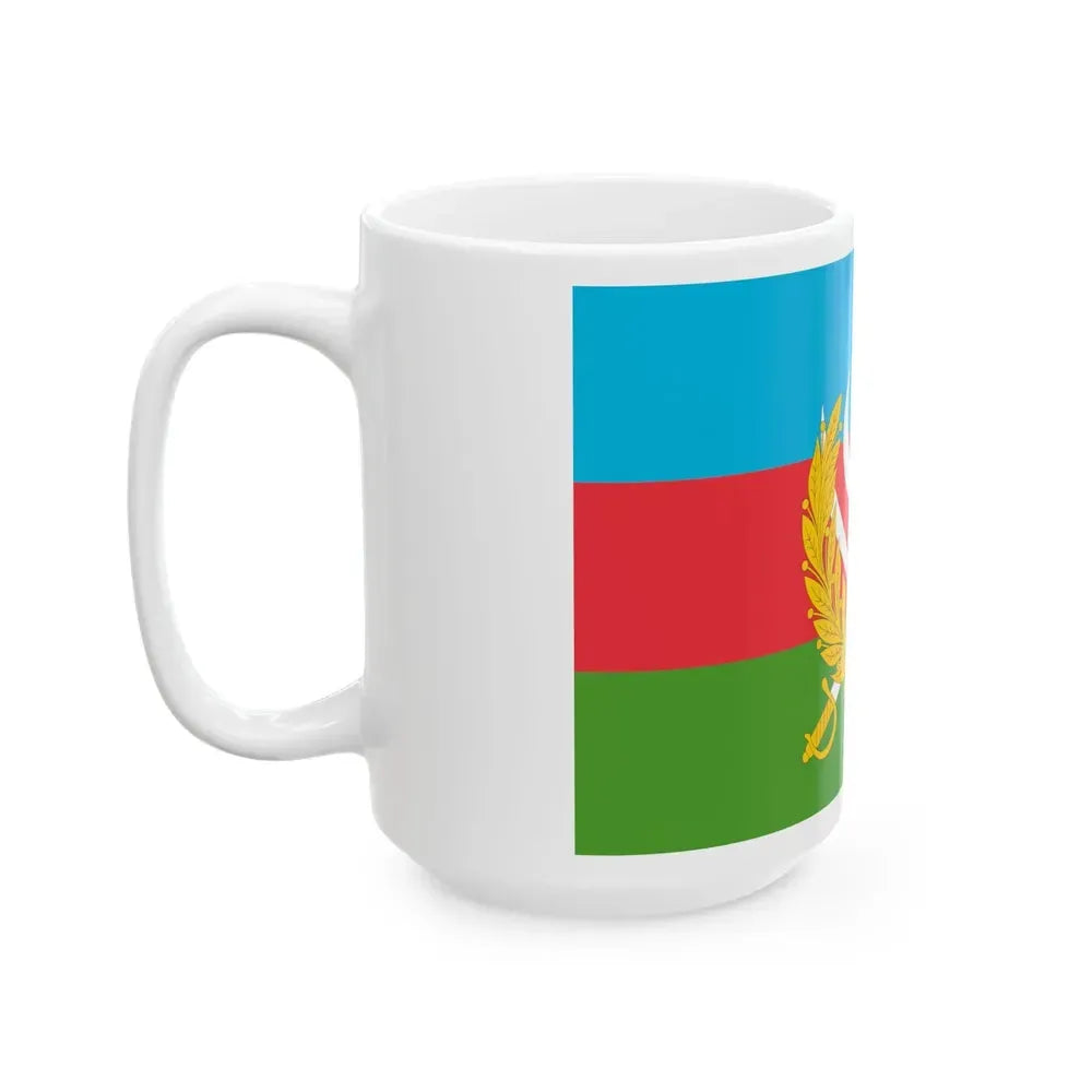 Flag of Azerbaijani Land Forces (Azerbaijan) White Coffee Mug - Go Mug Yourself