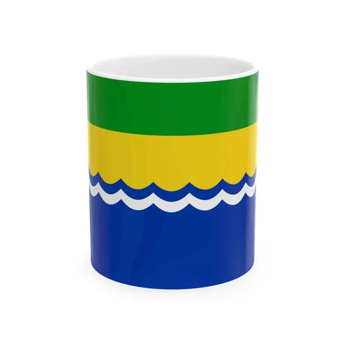 Flag of Azovsky rayon Rostov oblast (Russia) White Coffee Mug 11oz - Go Mug Yourself