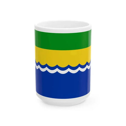 Flag of Azovsky rayon Rostov oblast (Russia) White Coffee Mug 15oz - Go Mug Yourself