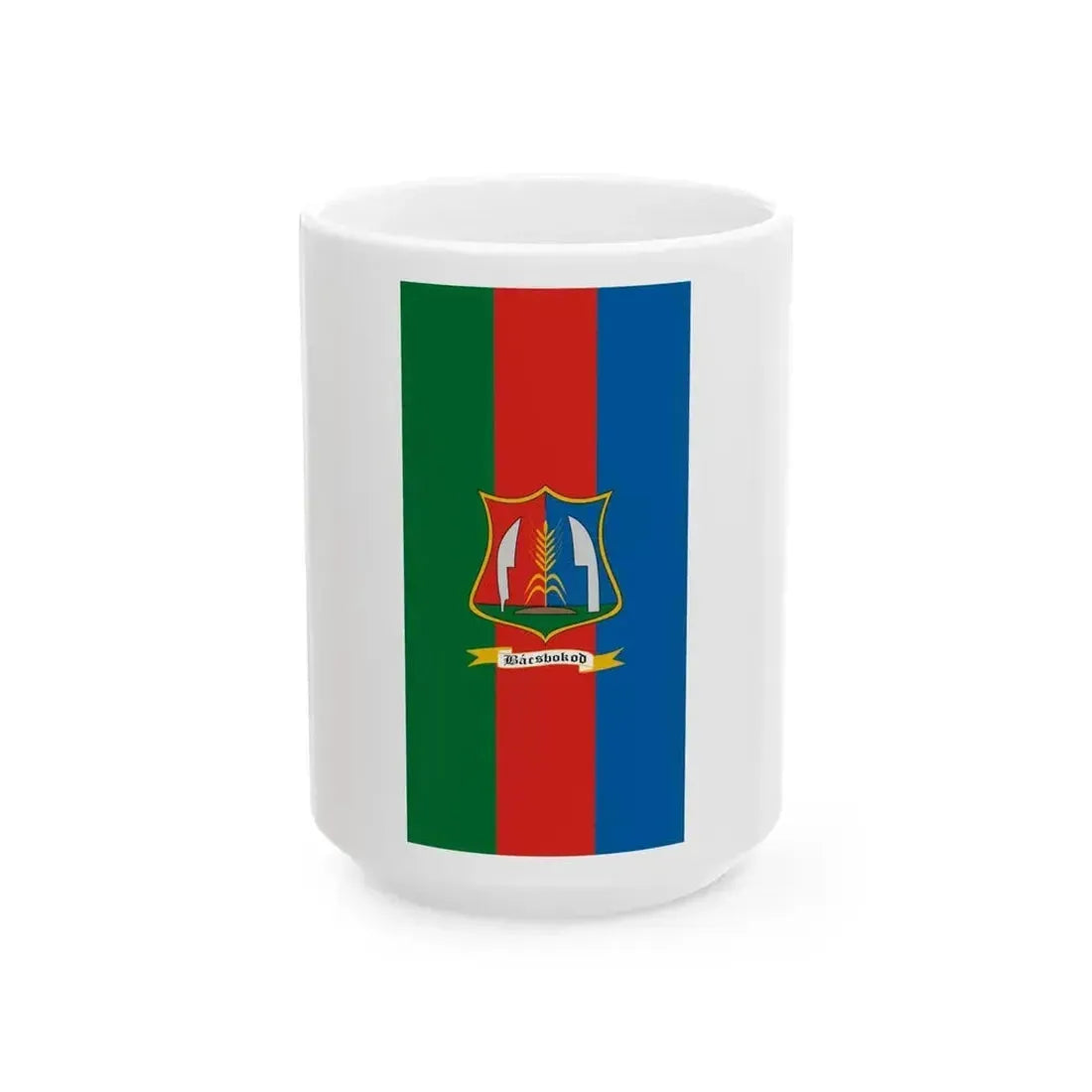Flag of Bacsbokod vertical (Hungary) White Coffee Mug 15oz - Go Mug Yourself