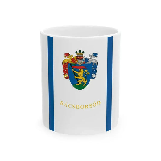 Flag of Bacsborsod vertical (Hungary) White Coffee Mug 11oz - Go Mug Yourself