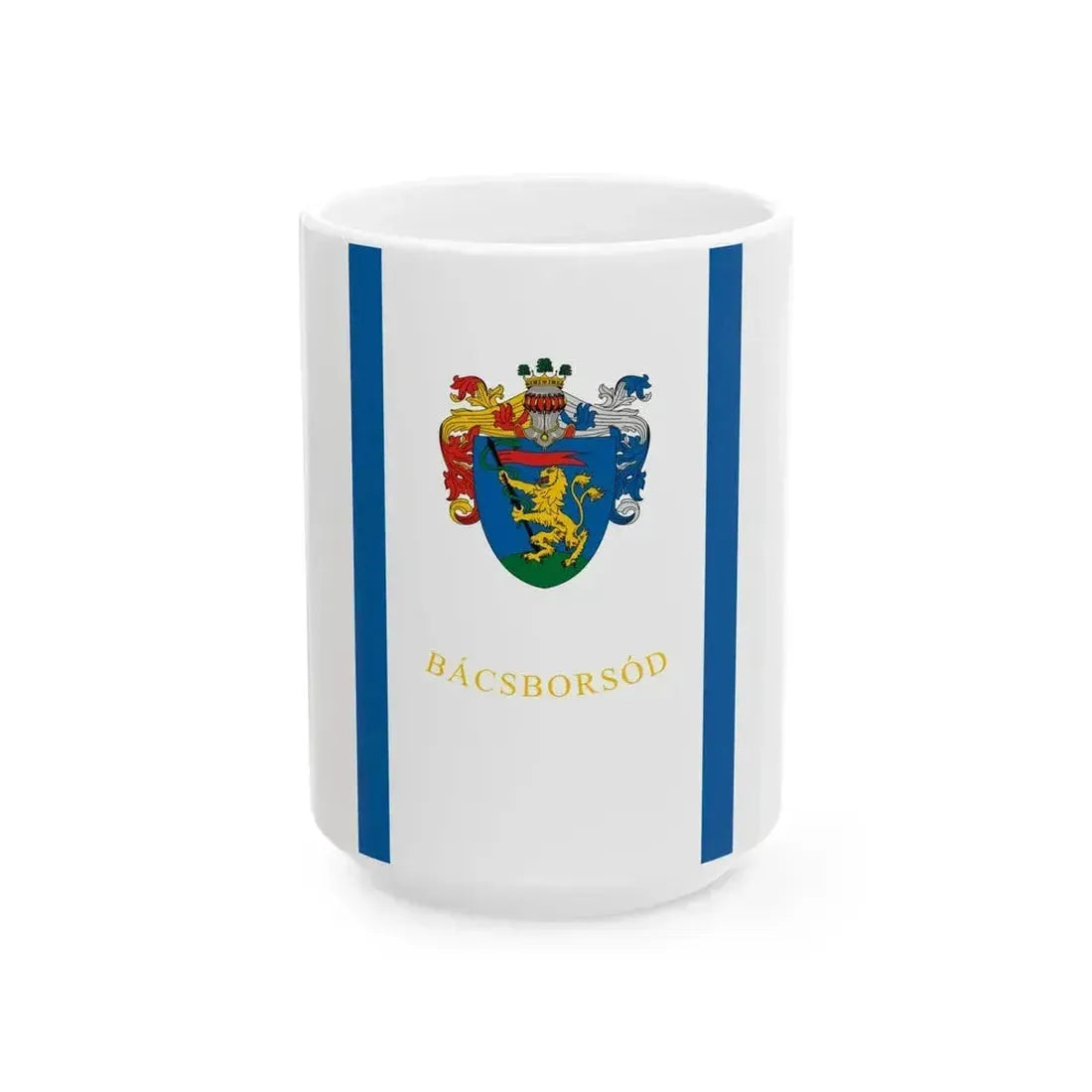 Flag of Bacsborsod vertical (Hungary) White Coffee Mug 15oz - Go Mug Yourself