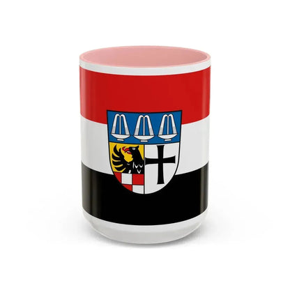 Flag of Bad Kissingen Germany - Accent Coffee Mug 15oz Pink - Go Mug Yourself