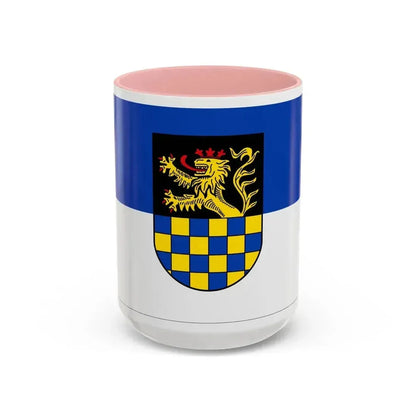 Flag of Bad Kreuznach Germany - Accent Coffee Mug 15oz Pink - Go Mug Yourself