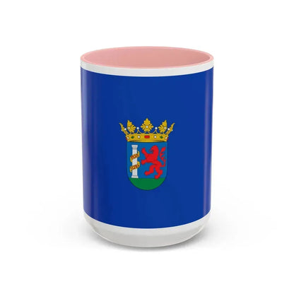 Flag of Badajoz Spain - Accent Coffee Mug 15oz Pink - Go Mug Yourself