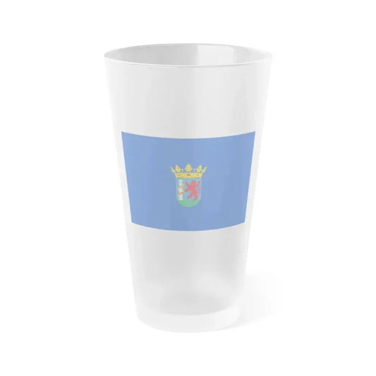 Flag of Badajoz Spain - Frosted Pint Glass 16oz 16oz Frosted - Go Mug Yourself