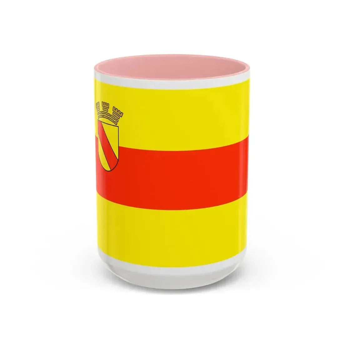 Flag of Baden Baden Germany - Accent Coffee Mug 15oz Pink - Go Mug Yourself
