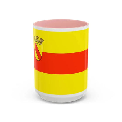 Flag of Baden Baden Germany - Accent Coffee Mug 15oz Pink - Go Mug Yourself