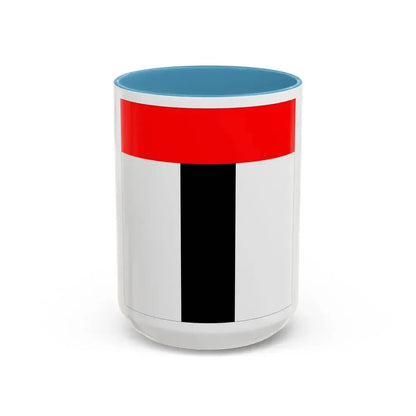 Flag of Baden Switzerland - Accent Coffee Mug 15oz Light Blue - Go Mug Yourself
