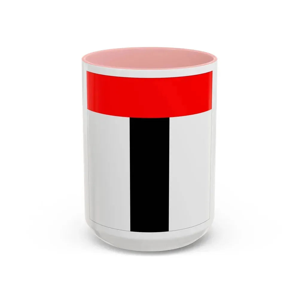 Flag of Baden Switzerland - Accent Coffee Mug 15oz Pink - Go Mug Yourself