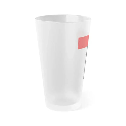 Flag of Baden Switzerland - Frosted Pint Glass 16oz - Go Mug Yourself