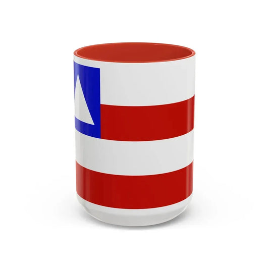 Flag of Bahia Brazil - Accent Coffee Mug 15oz Red - Go Mug Yourself
