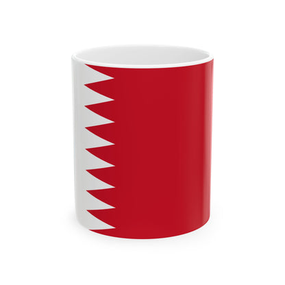 Flag of Bahrain 1972-2002 3-2 (Bahrain) White Coffee Mug-11oz-Go Mug Yourself