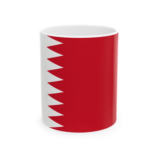Flag of Bahrain 1972-2002 3-2 (Bahrain) White Coffee Mug-11oz-Go Mug Yourself