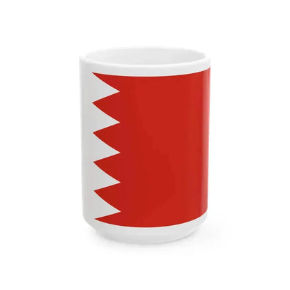 Flag of Bahrain 3-2 (Bahrain) White Coffee Mug 15oz - Go Mug Yourself