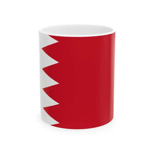 Flag of Bahrain bordered (Bahrain) White Coffee Mug 11oz - Go Mug Yourself