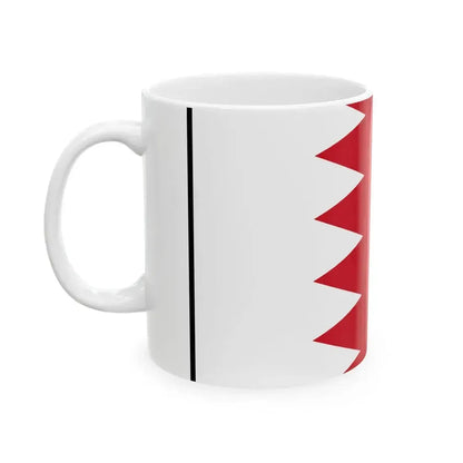 Flag of Bahrain bordered (Bahrain) White Coffee Mug - Go Mug Yourself
