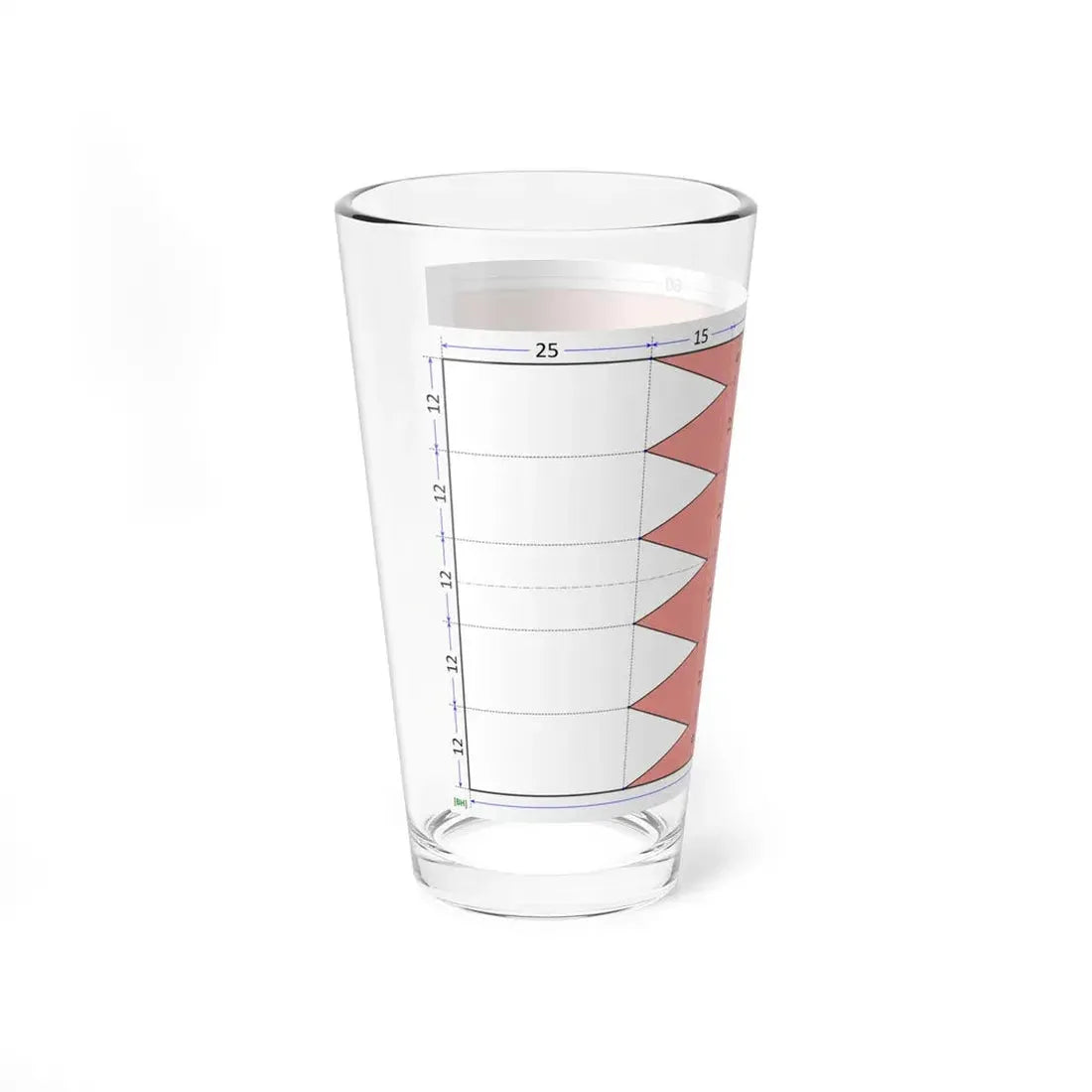 Flag of Bahrain construction sheet (Bahrain) Pint Glass 16oz - Go Mug Yourself
