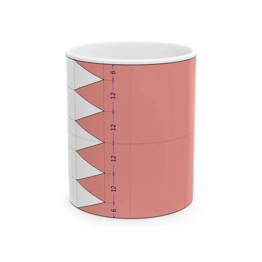 Flag of Bahrain construction sheet (Bahrain) White Coffee Mug 11oz - Go Mug Yourself