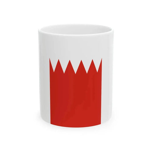 Flag of Bahrain vertical (Bahrain) White Coffee Mug 11oz - Go Mug Yourself