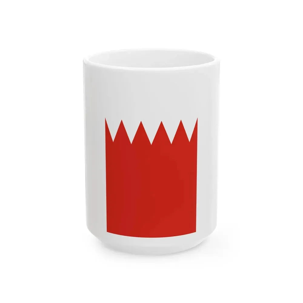 Flag of Bahrain vertical (Bahrain) White Coffee Mug 15oz - Go Mug Yourself