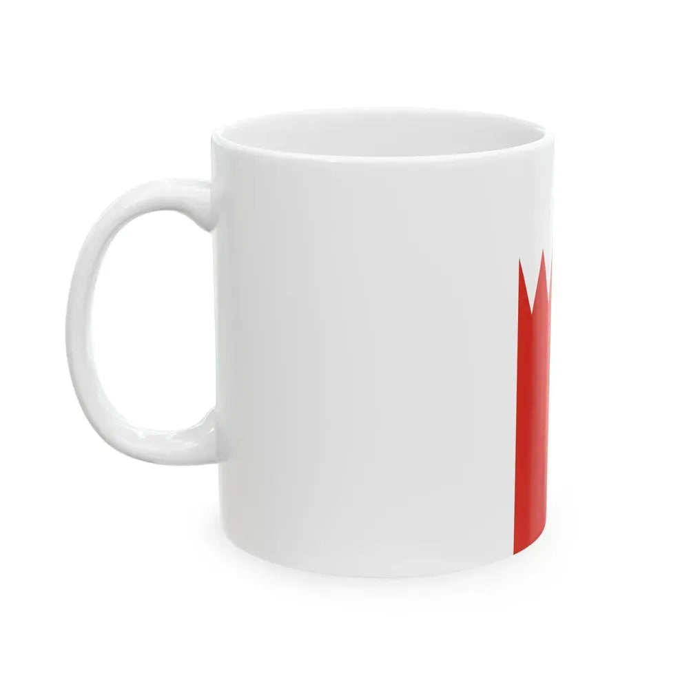 Flag of Bahrain vertical (Bahrain) White Coffee Mug - Go Mug Yourself