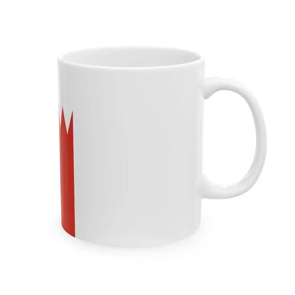 Flag of Bahrain vertical (Bahrain) White Coffee Mug - Go Mug Yourself