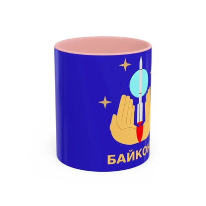 Flag of Baikonur Kazakhstan - Accent Coffee Mug 11oz Pink - Go Mug Yourself