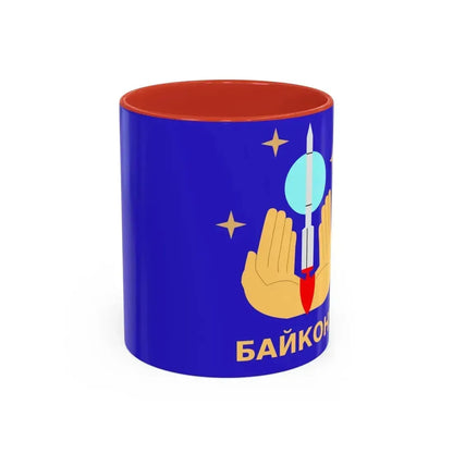 Flag of Baikonur Kazakhstan - Accent Coffee Mug 11oz Red - Go Mug Yourself