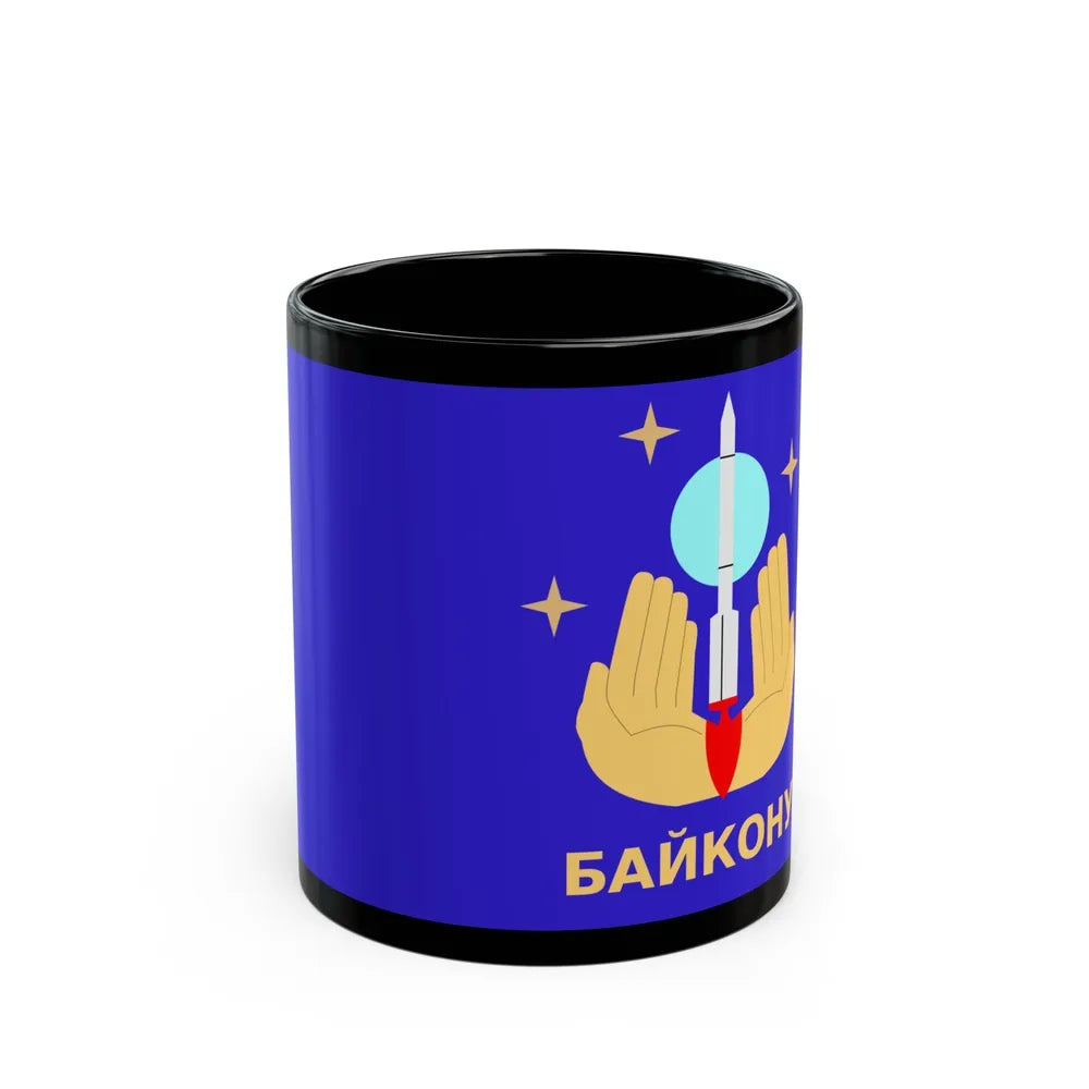 Flag of Baikonur Kazakhstan - Black Coffee Mug-11oz-Go Mug Yourself