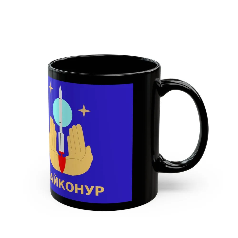 Flag of Baikonur Kazakhstan - Black Coffee Mug-Go Mug Yourself