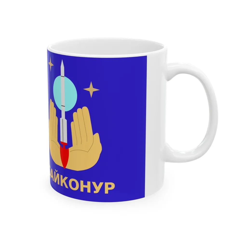 Flag of Baikonur Kazakhstan - White Coffee Mug-Go Mug Yourself