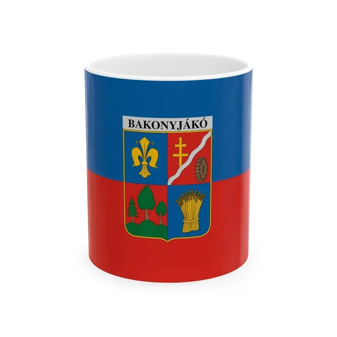 Flag of Bakonyjako (Hungary) White Coffee Mug 11oz - Go Mug Yourself