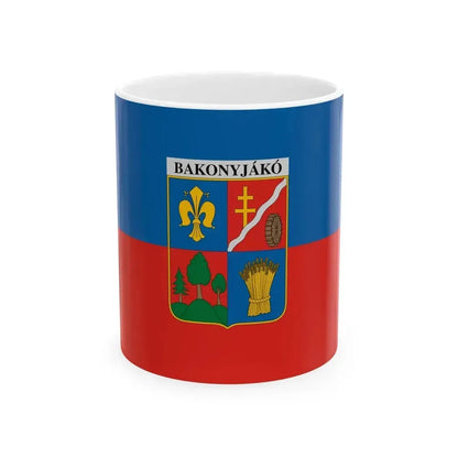 Flag of Bakonyjako (Hungary) White Coffee Mug 11oz - Go Mug Yourself