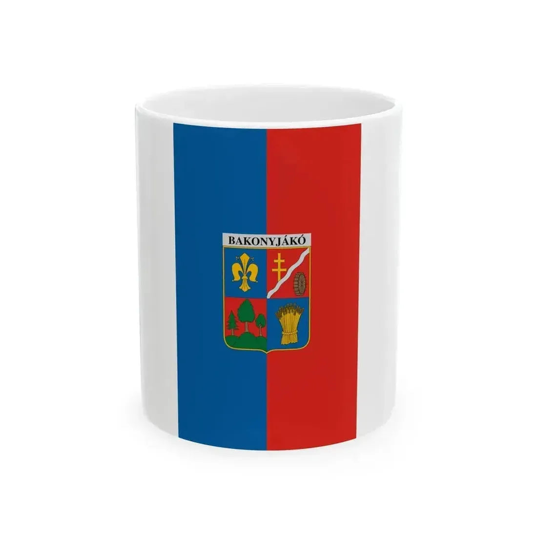 Flag of Bakonyjako vertical (Hungary) White Coffee Mug 11oz - Go Mug Yourself