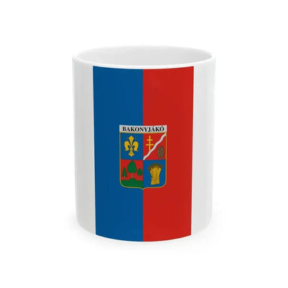 Flag of Bakonyjako vertical (Hungary) White Coffee Mug 11oz - Go Mug Yourself
