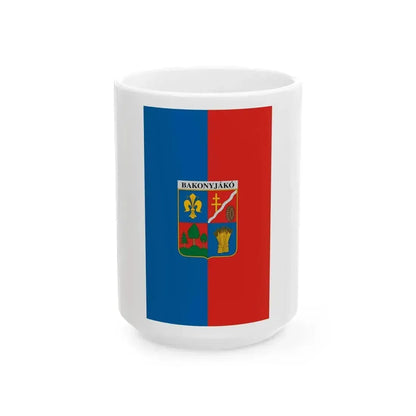 Flag of Bakonyjako vertical (Hungary) White Coffee Mug 15oz - Go Mug Yourself