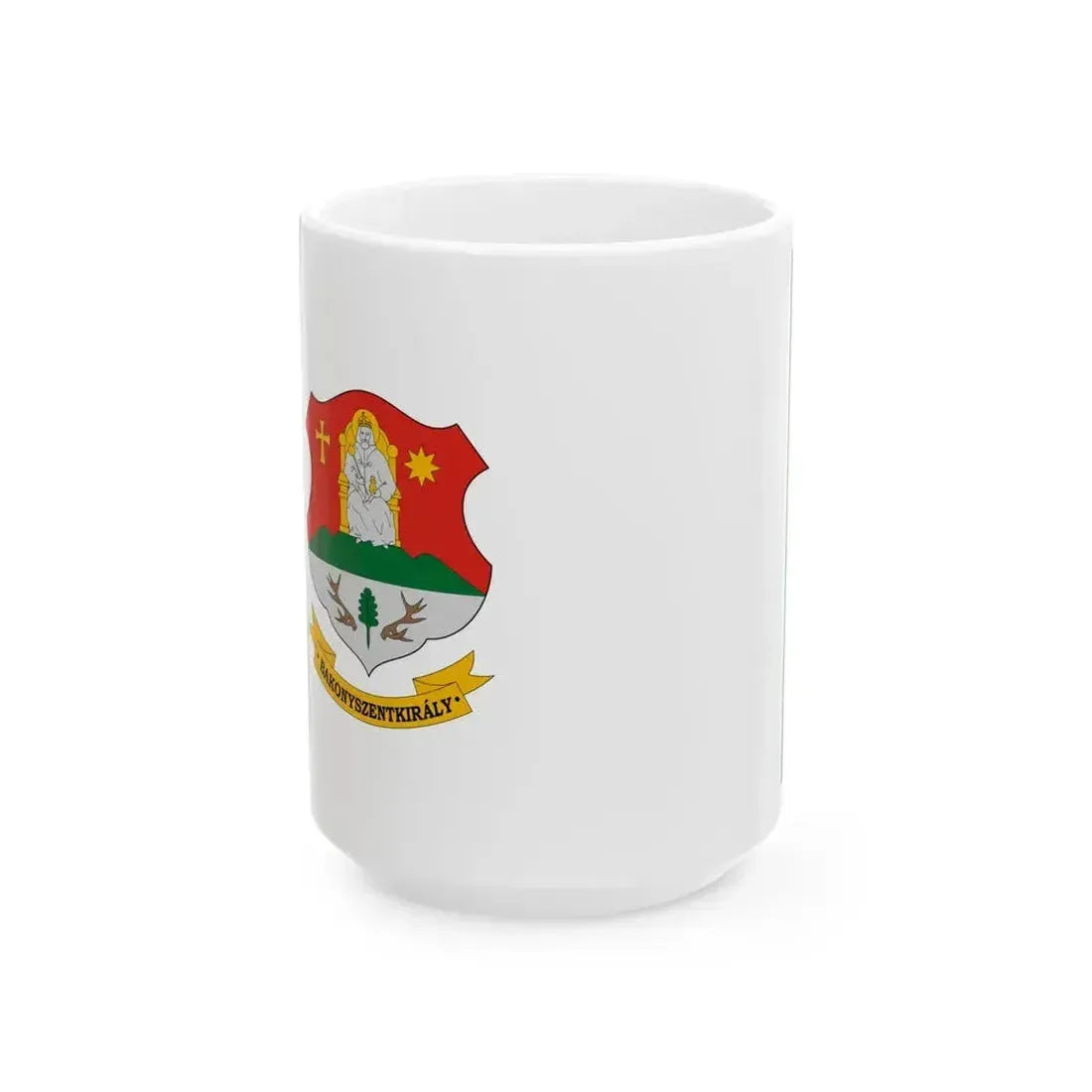 Flag of Bakonyszentkiraly (Hungary) White Coffee Mug 15oz - Go Mug Yourself
