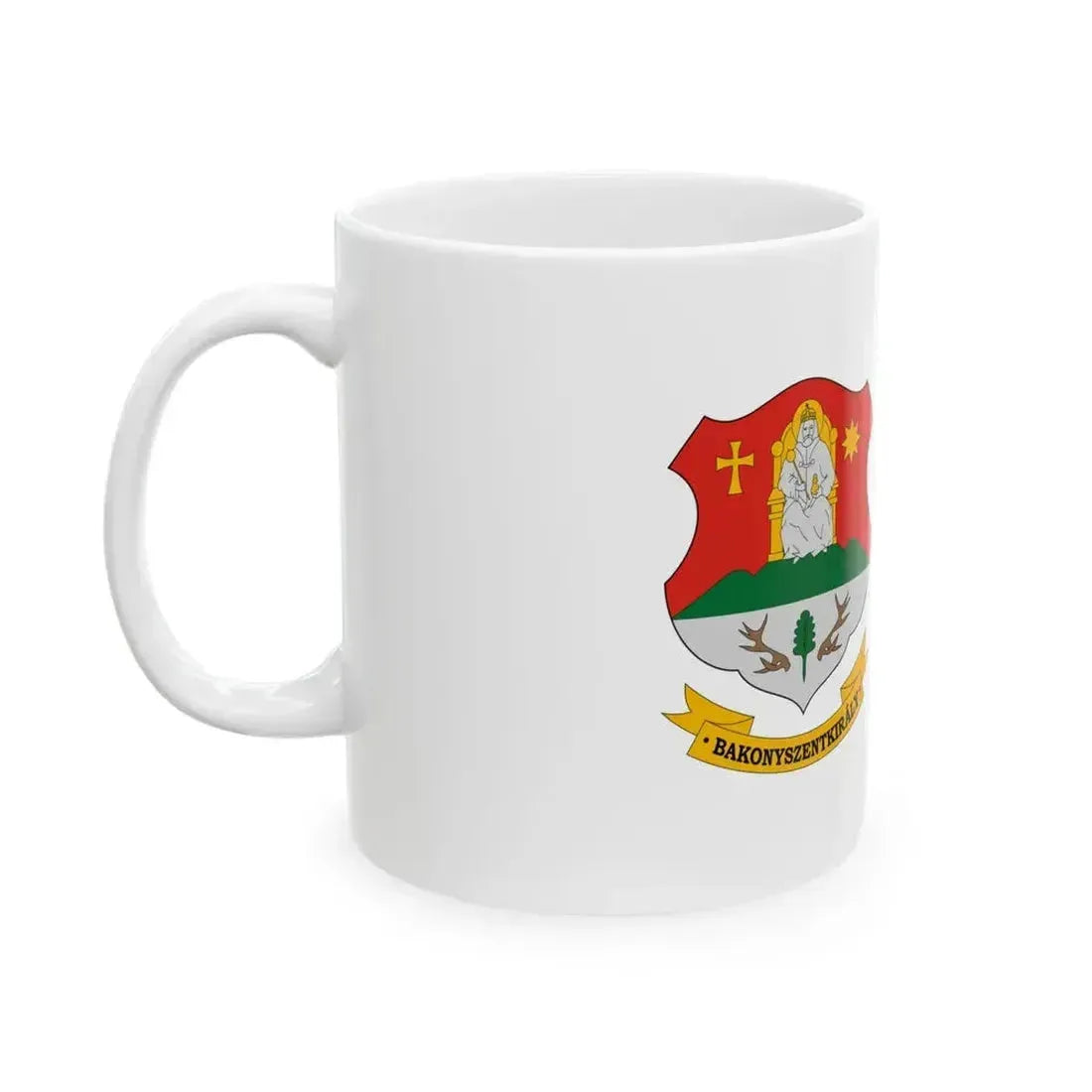Flag of Bakonyszentkiraly (Hungary) White Coffee Mug - Go Mug Yourself