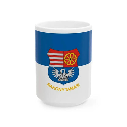 Flag of Bakonytamasi variant (Hungary) White Coffee Mug 15oz - Go Mug Yourself