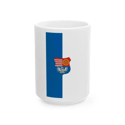 Flag of Bakonytamasi vertical (Hungary) White Coffee Mug 15oz - Go Mug Yourself