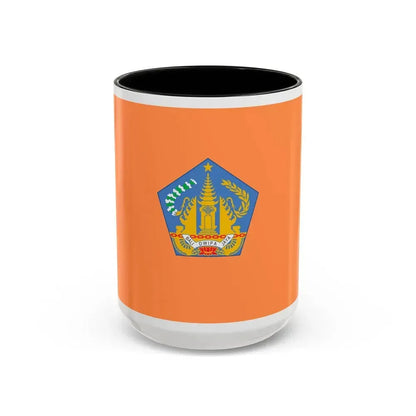 Flag of Bali Indonesia - Accent Coffee Mug 15oz Black - Go Mug Yourself