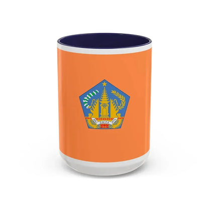 Flag of Bali Indonesia - Accent Coffee Mug 15oz Navy - Go Mug Yourself