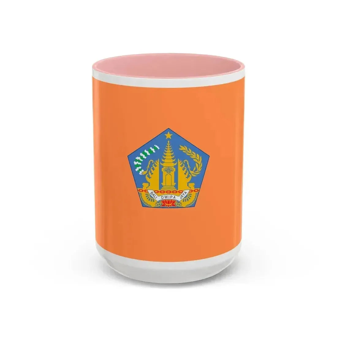 Flag of Bali Indonesia - Accent Coffee Mug 15oz Pink - Go Mug Yourself