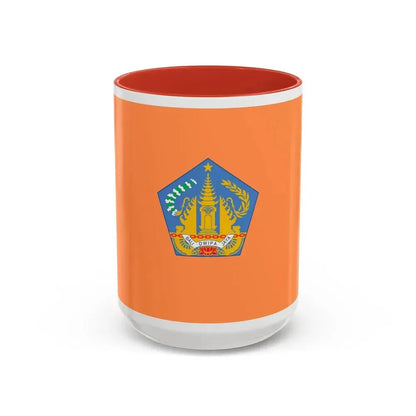 Flag of Bali Indonesia - Accent Coffee Mug 15oz Red - Go Mug Yourself