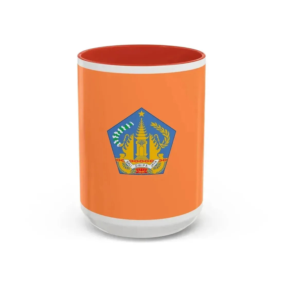 Flag of Bali Indonesia - Accent Coffee Mug 15oz Red - Go Mug Yourself