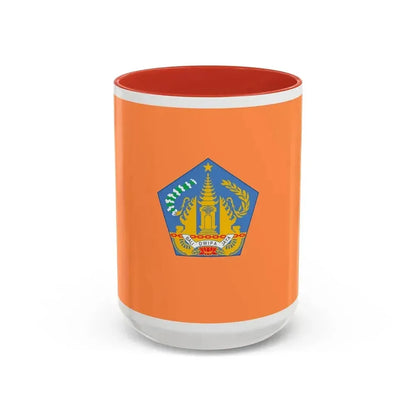 Flag of Bali Indonesia - Accent Coffee Mug 15oz Red - Go Mug Yourself