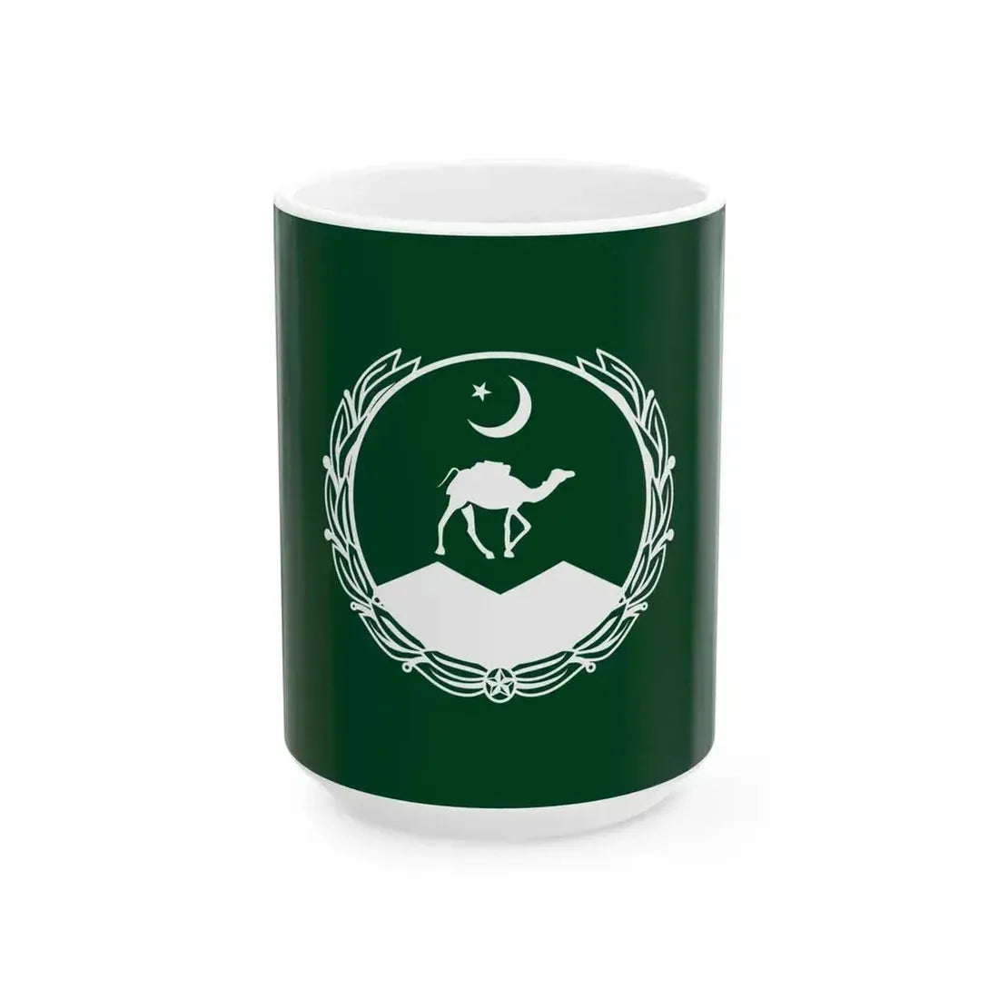 Flag of Balochistan (Pakistan) White Coffee Mug 15oz - Go Mug Yourself