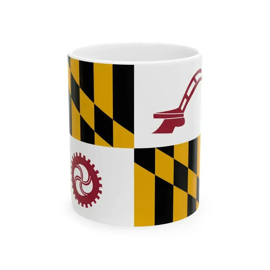 Flag of Baltimore County Maryland (United States) White Coffee Mug 11oz - Go Mug Yourself